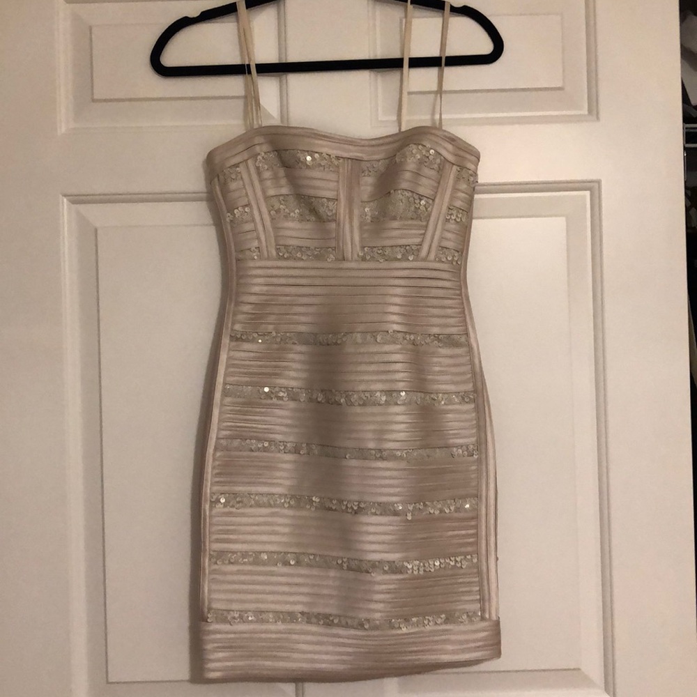 BCBG sequin strapless dress